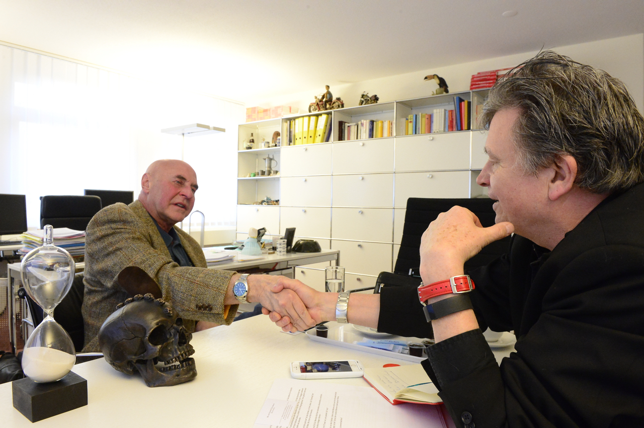 Anwalt Valentin Landmann und DeinAdieu-Autor Martin Schuppli