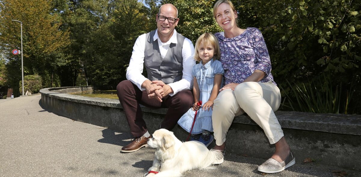 Sternenkind Eltern: Sandra Schneider mit Ehemann Reto und Tochter Mathilda